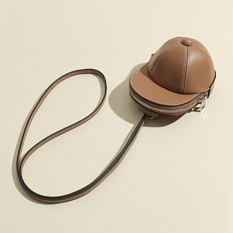 Sombrero De Béisbol De Piel Sintética Para Mujer Forma Causl Bolso De Hombro Creativo Bolso Bandolera