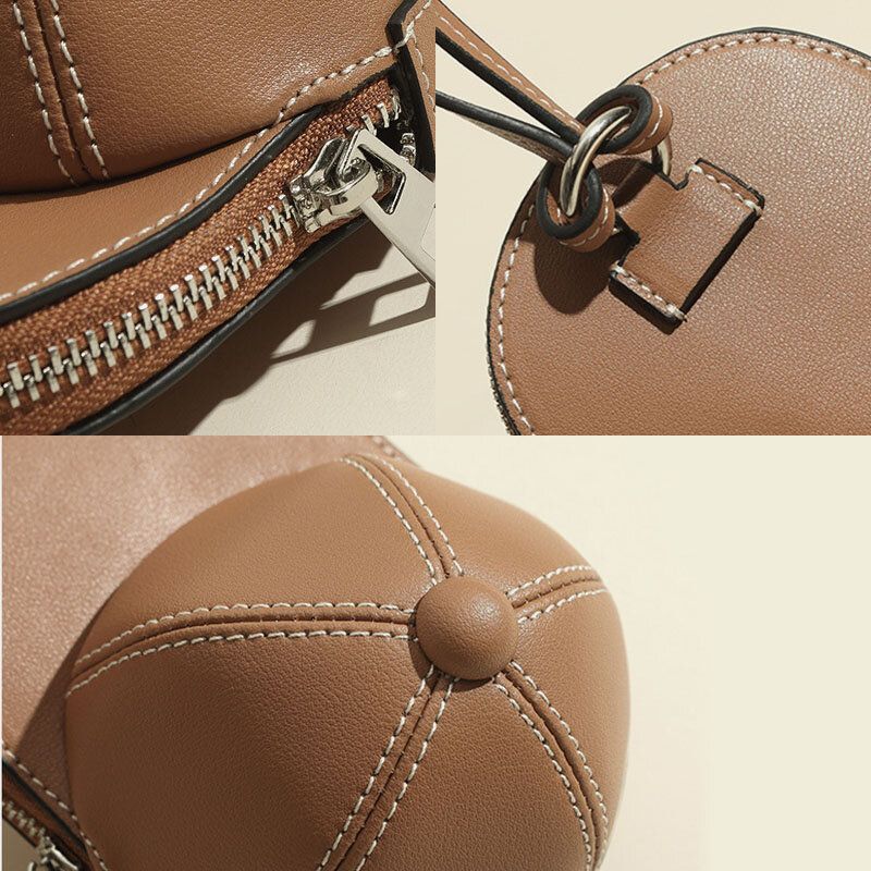 Sombrero De Béisbol De Piel Sintética Para Mujer Forma Causl Bolso De Hombro Creativo Bolso Bandolera