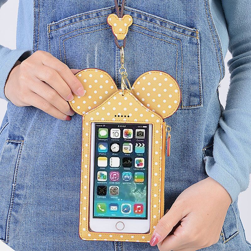 Tarjetero Con Forma De Animal Lindo Con Pantalla Táctil Bolso De Teléfono De 6.3 Pulgadas Monedero