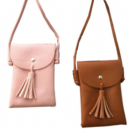 Tassel Portable Pu Leather Phone Bag Bolsos De Hombro Bolsos Cruzados