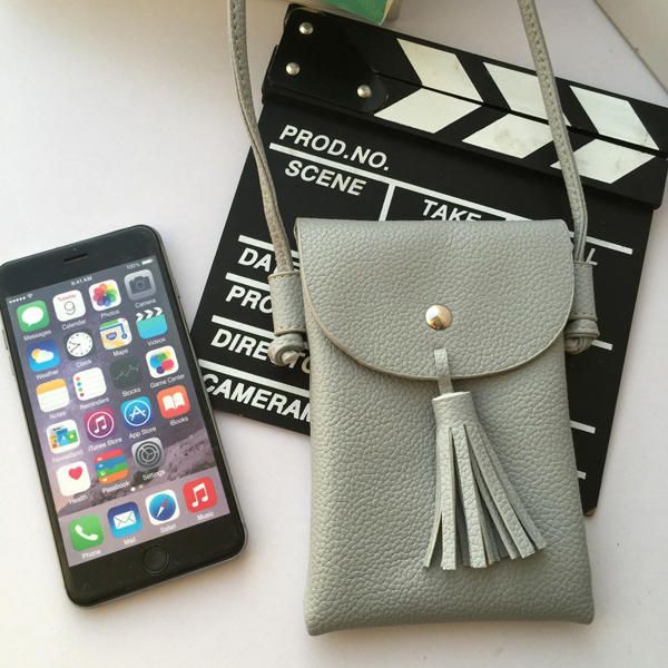 Tassel Portable Pu Leather Phone Bag Bolsos De Hombro Bolsos Cruzados