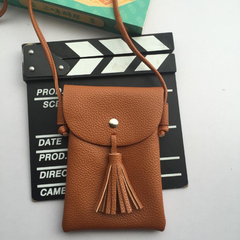 Tassel Portable Pu Leather Phone Bag Bolsos De Hombro Bolsos Cruzados