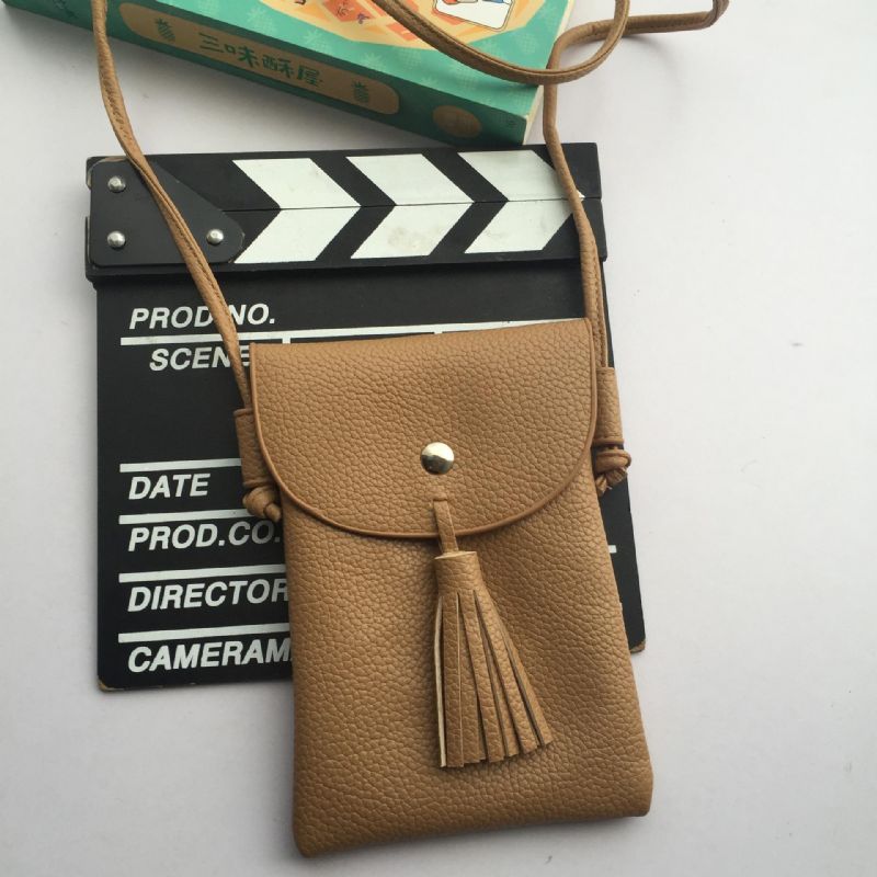 Tassel Portable Pu Leather Phone Bag Bolsos De Hombro Bolsos Cruzados