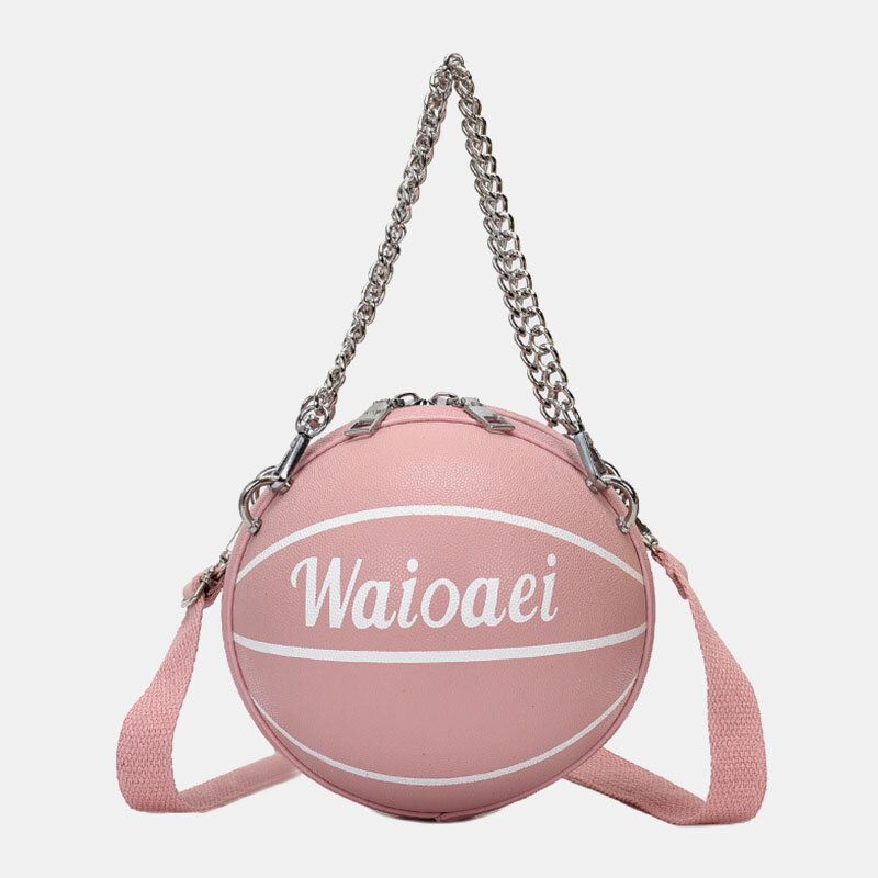 Wonmen Diseño Único Aspecto De Baloncesto Bolso De Mano De Color Sólido Bolso De Hombro Ajustable De Moda Bolso Cruzado