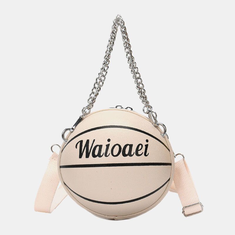 Wonmen Diseño Único Aspecto De Baloncesto Bolso De Mano De Color Sólido Bolso De Hombro Ajustable De Moda Bolso Cruzado