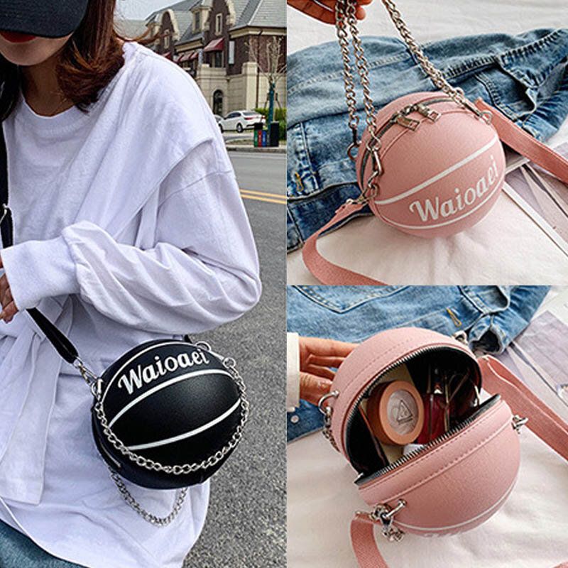 Wonmen Diseño Único Aspecto De Baloncesto Bolso De Mano De Color Sólido Bolso De Hombro Ajustable De Moda Bolso Cruzado