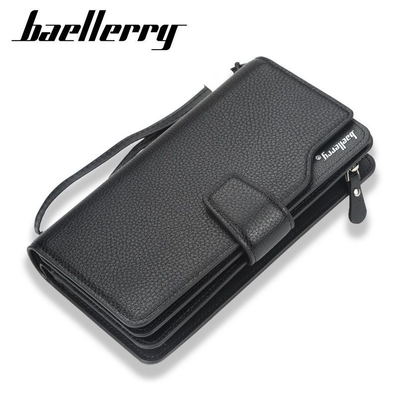 Baellerry Fashion Long Zipper Wallet Clutches Bag Bolsa De Teléfono Para Hombres