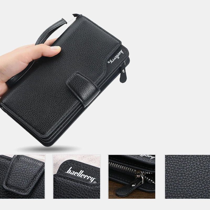 Baellerry Fashion Long Zipper Wallet Clutches Bag Bolsa De Teléfono Para Hombres