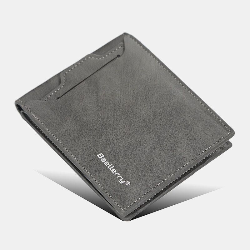 Baellerry Hombres Pu Cuero Ranura Para Múltiples Tarjetas Casual Thin Money Clip Portatarjetas Cartera