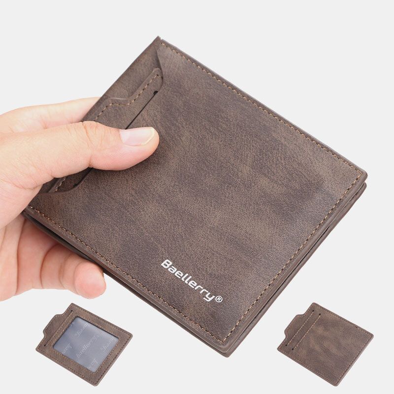 Baellerry Hombres Pu Cuero Ranura Para Múltiples Tarjetas Casual Thin Money Clip Portatarjetas Cartera