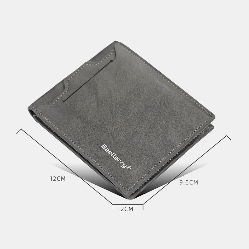 Baellerry Hombres Pu Cuero Ranura Para Múltiples Tarjetas Casual Thin Money Clip Portatarjetas Cartera