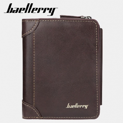 Baellerry Men Faux Leather Causal Business Zipper Monedero Monedero