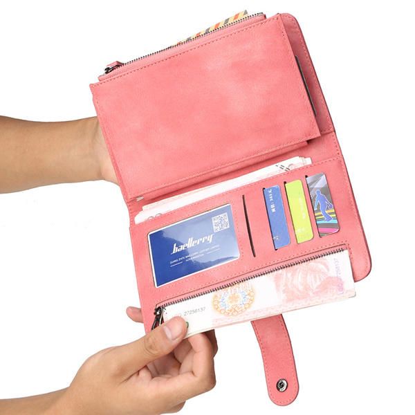 Baellerry Mujeres 9 Ranuras Para Tarjetas Cartera Larga Bolsa Para Teléfono