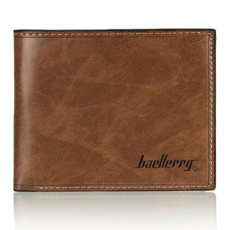 Baellerry Vintage De Piel Sintética Para Hombre Billetera Fina Tarjetero Para Identificación De Crédito Bolsillo Para Monedero Delgado