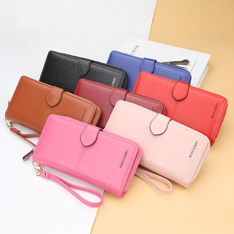 Bolso De Embrague Largo Multifuncional Cartera Con Cremallera De Gran Capacidad Portatarjetas Bolsa De Teléfono Para Mujeres