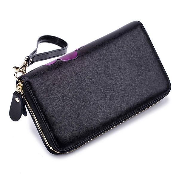 Bolso De Mano Floral Bohemio Con Bloqueo Rfid Para Mujer 8 Ranuras Para Tarjetas Monedero Billetera Larga