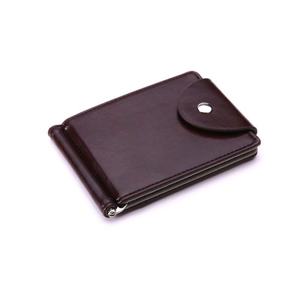 Bolso De Monedas De Negocios Con Billetera Corta De Cuero Pu Para Hombres Con 6 Ranuras Para Tarjetas Portatarjetas