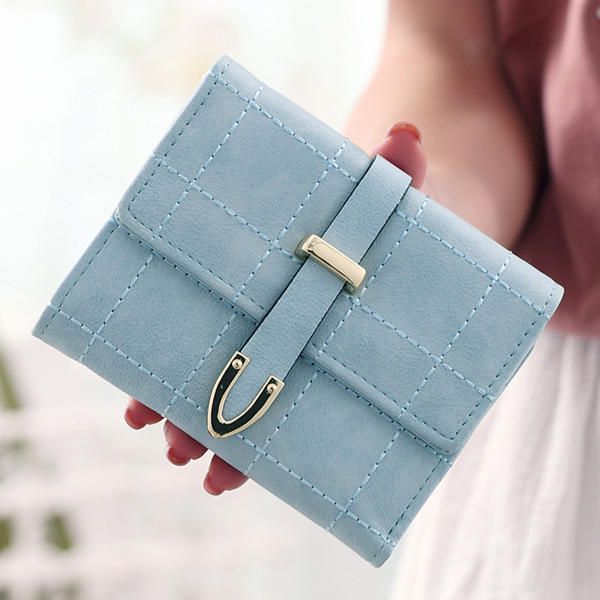 Cartera De 3 Pliegues Para Mujer Cartera Corta De Cuero De Pu Monedero