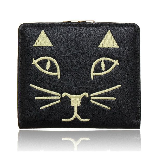 Cartera Corta Con Gato Lindo Para Mujer Monedero Con Cierre De Animal Encantador Para Mujer Tarjetero Bolsos Para Monedas