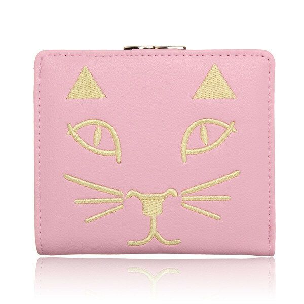 Cartera Corta Con Gato Lindo Para Mujer Monedero Con Cierre De Animal Encantador Para Mujer Tarjetero Bolsos Para Monedas