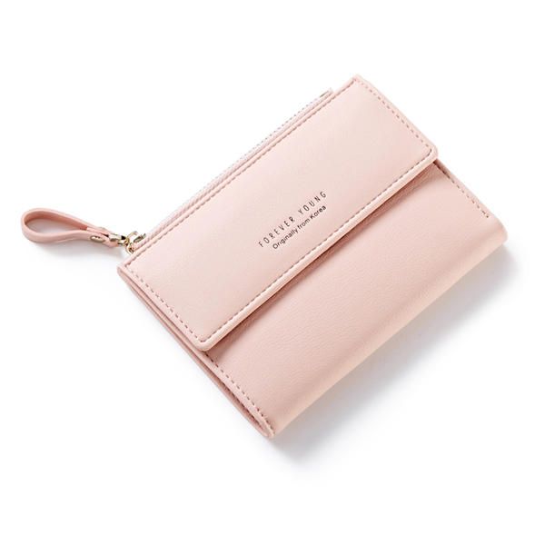 Cartera Corta Elegante De Piel Sintética Para Mujer