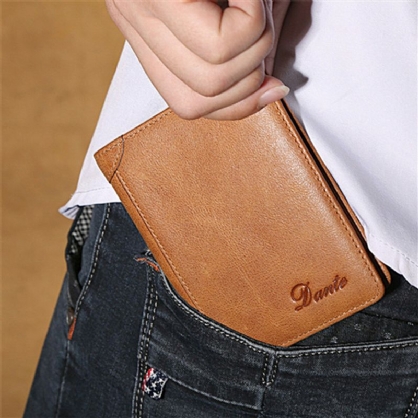 Cartera Corta Vintage De Cuero Genuino Para Hombre Tarjetero Delgado Con 11 Ranuras Para Tarjetas