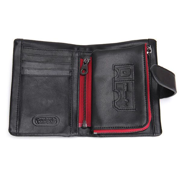 Cartera De Cuero Genuino Vintage Standstone Carteras De Hombre Monedero Masculino Monedero