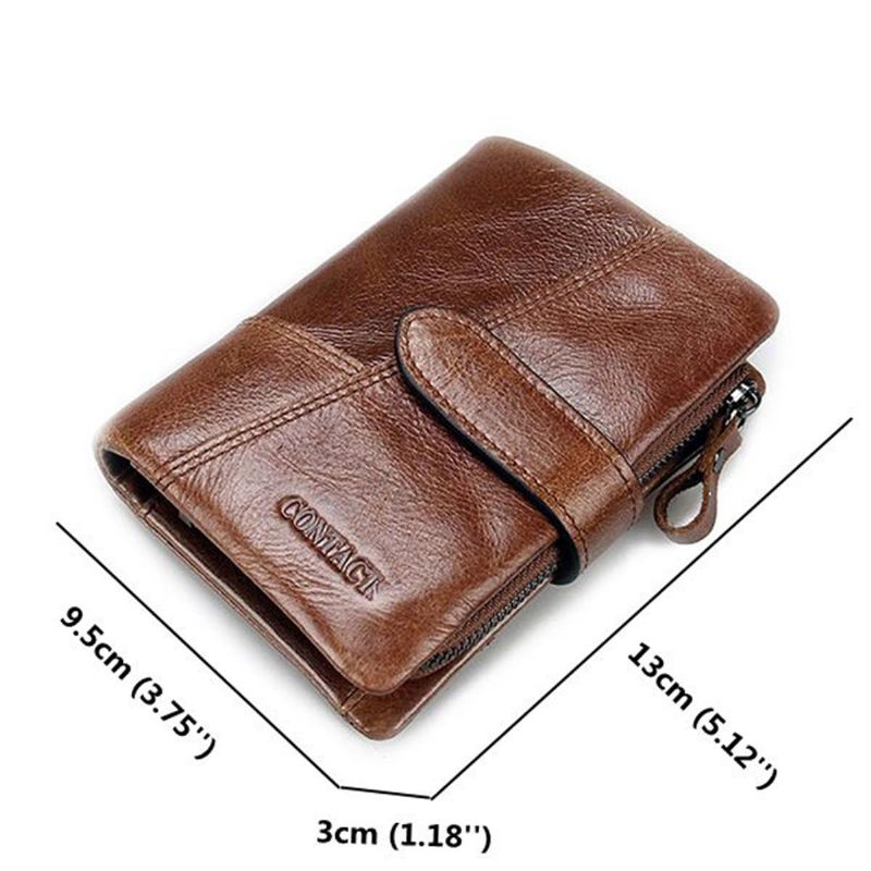 Cartera De Cuero Genuino Vintage Standstone Carteras De Hombre Monedero Masculino Monedero