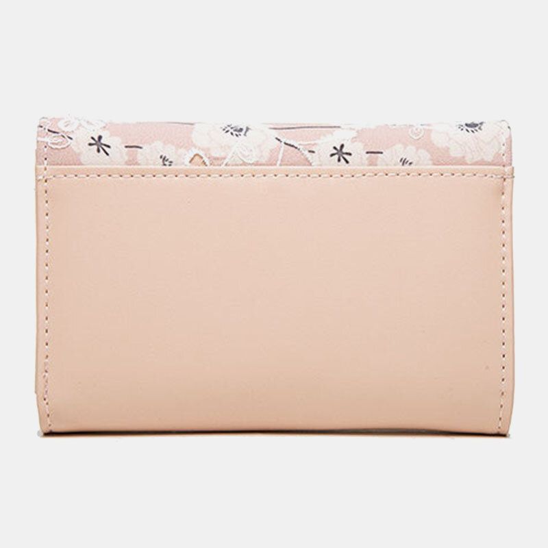 Cartera De Embrague De Monedero Con Ranuras Para Tarjetas Múltiples Con Estampado Floral De Piel Sintética Para Mujer