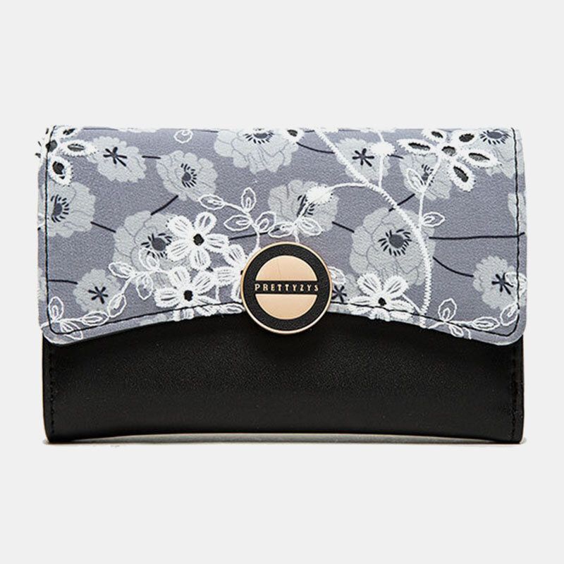 Cartera De Embrague De Monedero Con Ranuras Para Tarjetas Múltiples Con Estampado Floral De Piel Sintética Para Mujer