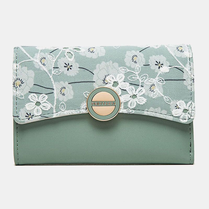 Cartera De Embrague De Monedero Con Ranuras Para Tarjetas Múltiples Con Estampado Floral De Piel Sintética Para Mujer