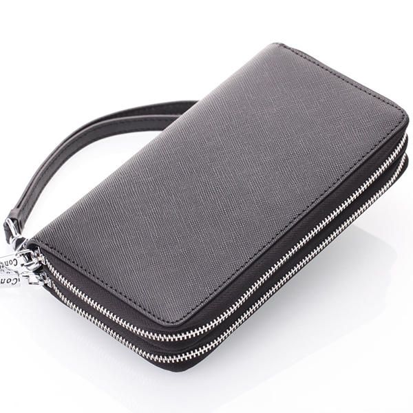 Cartera Funcional De Cuero Genuino De Doble Capa Para Mujer