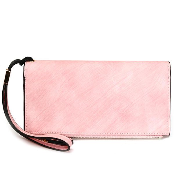 Cartera De Tarjetero De Embrague Informal Funcional Retro Vintage De Cuero Pu Para Mujer