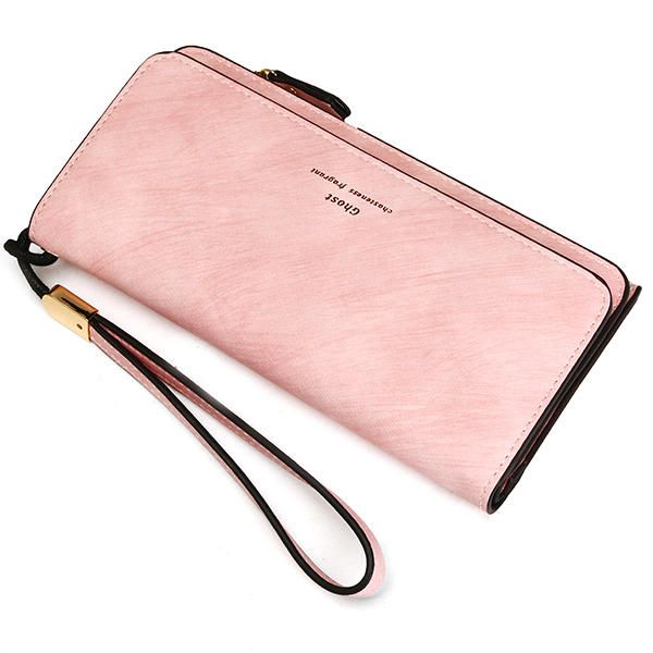 Cartera De Tarjetero De Embrague Informal Funcional Retro Vintage De Cuero Pu Para Mujer