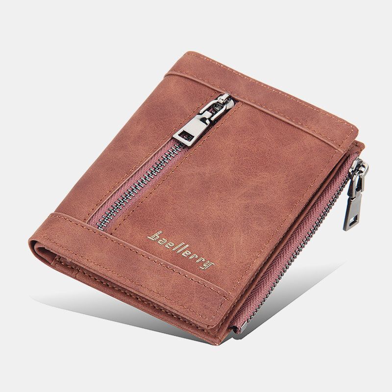 Cartera De Tarjetero De Múltiples Ranuras Casual De Moda De Cuero De Imitación Para Hombre