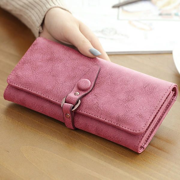 Carteras Largas De Cerrojo Para Mujer Retro 3 Monedero Doblado Tarjetero Bolsas De Monedas 5.5 Pulgada Bolsas De Teléfono Para Iphone 7p