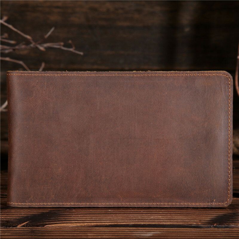 Hombres De Cuero Genuino Retro Business Solid Thin Multi-slot Card Case Tarjetero Cartera