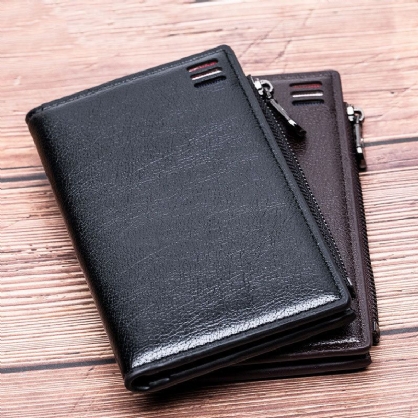 Hombres De Cuero De Imitación Retro Business Multi-slot Hand Carry Card Holder Monedero Cartera De Embrague