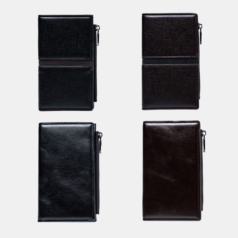 Hombres De Cuero De Imitación Retro Business Multi-slot Hand Carry Card Holder Monedero Cartera De Embrague