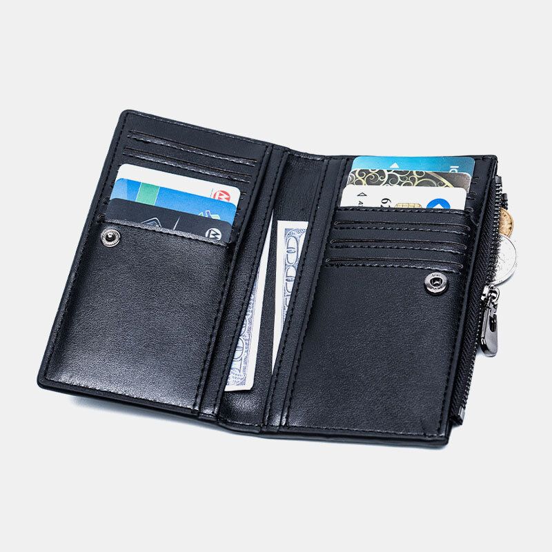 Hombres De Cuero De Imitación Retro Business Multi-slot Hand Carry Card Holder Monedero Cartera De Embrague