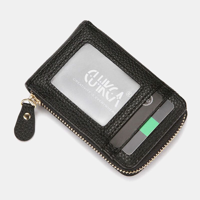 Hombres Pu Cuero Rfid Antirrobo Mini Carteras Pequeñas Monedero Organizador Estuche Para Tarjeta Clip De Dinero