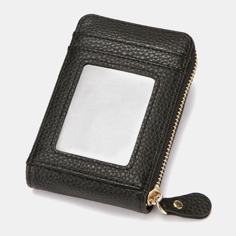 Hombres Pu Cuero Rfid Antirrobo Mini Carteras Pequeñas Monedero Organizador Estuche Para Tarjeta Clip De Dinero