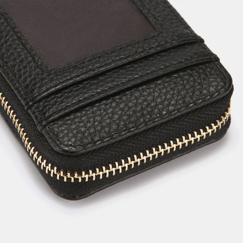 Hombres Pu Cuero Rfid Antirrobo Mini Carteras Pequeñas Monedero Organizador Estuche Para Tarjeta Clip De Dinero