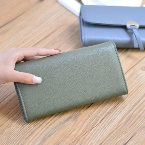 Lichee Pattern Hasp Long Wallet 3 Monedero Doblado Titular De La Tarjeta Coin Bags 5.5 Pulgada Funda Para Teléfono Para Iphone 7p