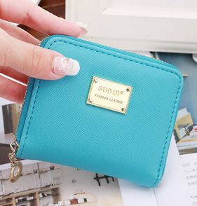 Mini Cartera Corta Para Mujer Tarjetero De Cuero Monedero Monedero Bolso De Mano