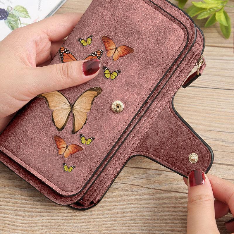 Monedero Con Forma De Mariposa Para Mujer 14 Ranuras Para Tarjetas Bolsa Para Teléfono