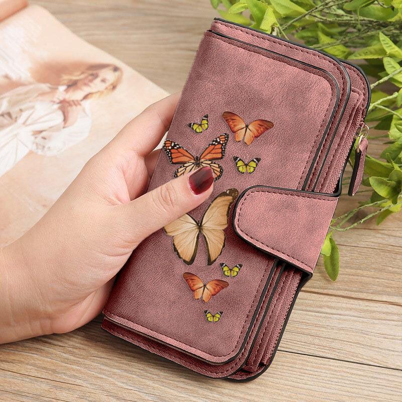 Monedero Con Forma De Mariposa Para Mujer 14 Ranuras Para Tarjetas Bolsa Para Teléfono