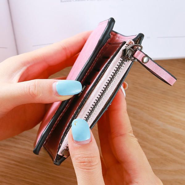 Monedero Corto Simple Retro Con Cambio De Personalidad Para Mujer