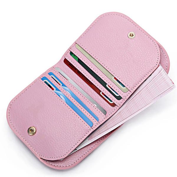 Monedero Lindo Mini Billetera De Cuero Genuino Para Mujer Con 6 Ranuras Para Tarjetas