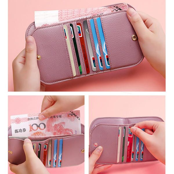 Monedero Lindo Mini Billetera De Cuero Genuino Para Mujer Con 6 Ranuras Para Tarjetas